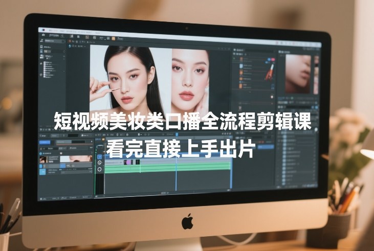 【21289】短视频美妆类口播全流程剪辑课，看完直接上手出片