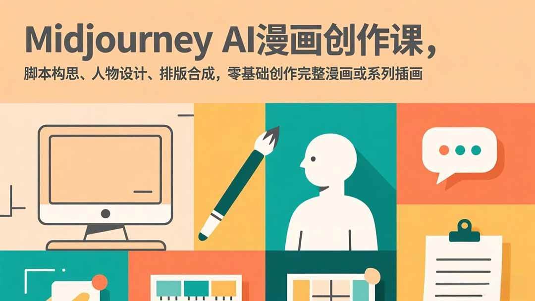 【21349】Midjourney AI漫画创作课，脚本构思、人物设计、排版合成，零基础创作完整漫画或系列插画