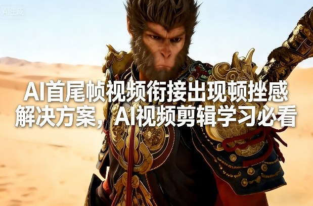 【21378】AI首尾帧视频衔接出现顿挫感解决方案，AI视频剪辑学习必看