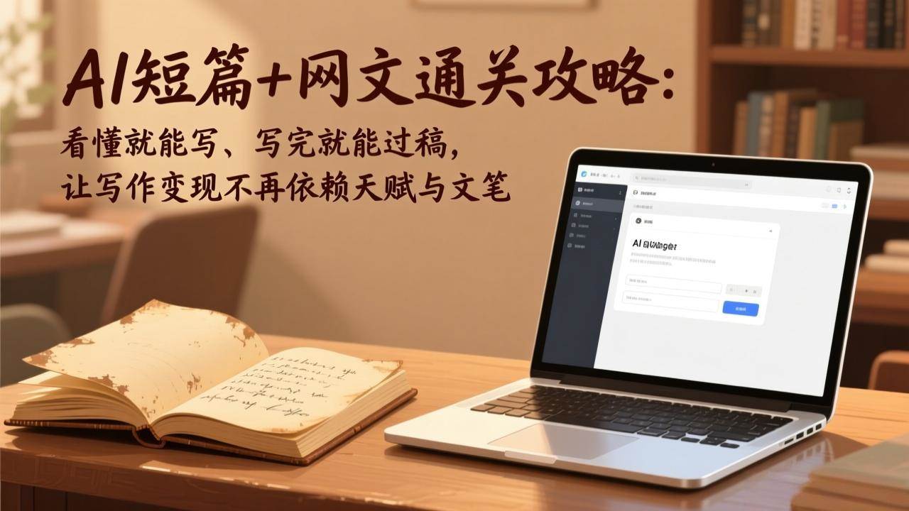 笔尖传奇写作AI短篇+网文通关攻略 看懂就能写、写完就能过稿，让写作变现不再依赖天赋与文笔