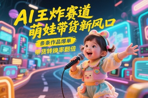 【21399】AI王炸赛道，萌娃带货新风口，条条作品爆单，带货转换率翻倍，核心逻辑拆解